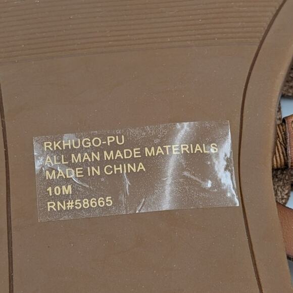 Nordstrom Rack Hugo Flat Sandal Slingback Women’s Leather Brown Size US10M - Picture 9 of 9